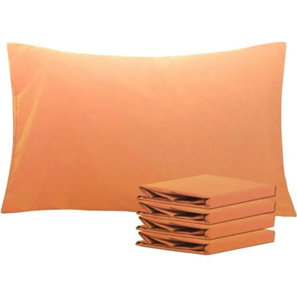 Set of 4, 100% Brushed Microfiber Pillow Cases, 20x30 Inches, Pale Orange